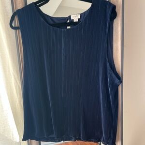 J. Crew Navy Blue Plisse Women's Top XXL